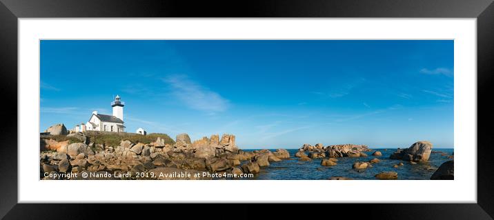 Pontusval Lighthouse Panorama Framed Mounted Print by DiFigiano Photography