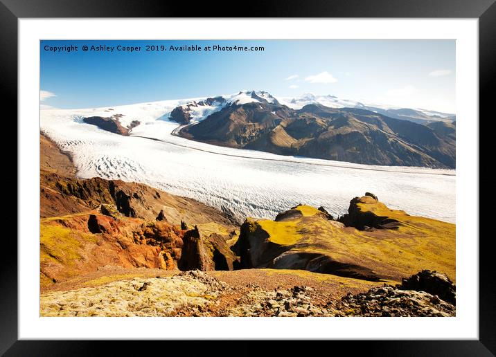 Iceland glacier Framed Mounted Print by Ashley Cooper