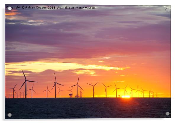 Walney wind farm. Acrylic by Ashley Cooper