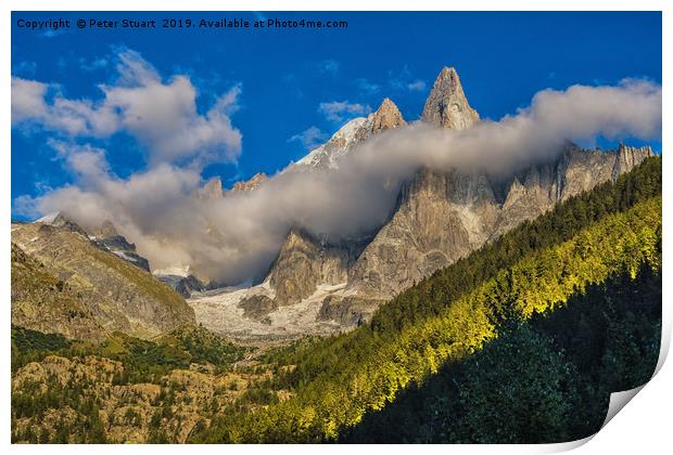 Aiguille du Dru, Chamonix, French Alps Print by Peter Stuart