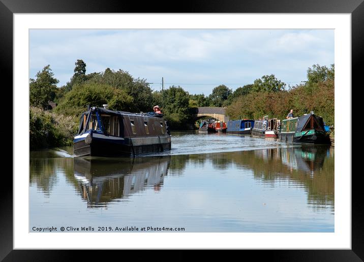 Busy day on the Grand Union Canal in Blisworth Framed Mounted Print by Clive Wells
