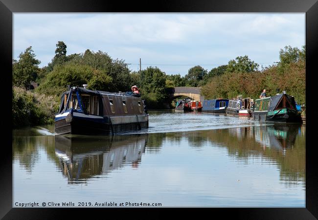 Busy day on the Grand Union Canal in Blisworth Framed Print by Clive Wells