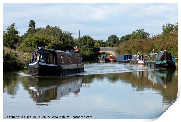 Busy day on the Grand Union Canal in Blisworth Print by Clive Wells