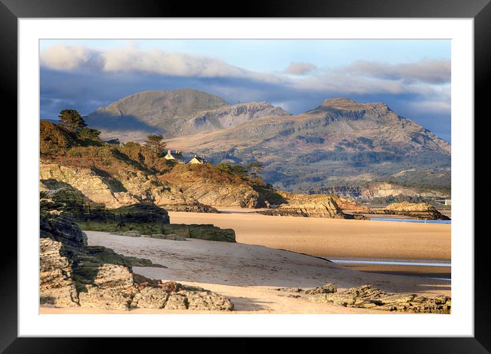 Black Rock Sands Framed Mounted Print by Ceri Jones