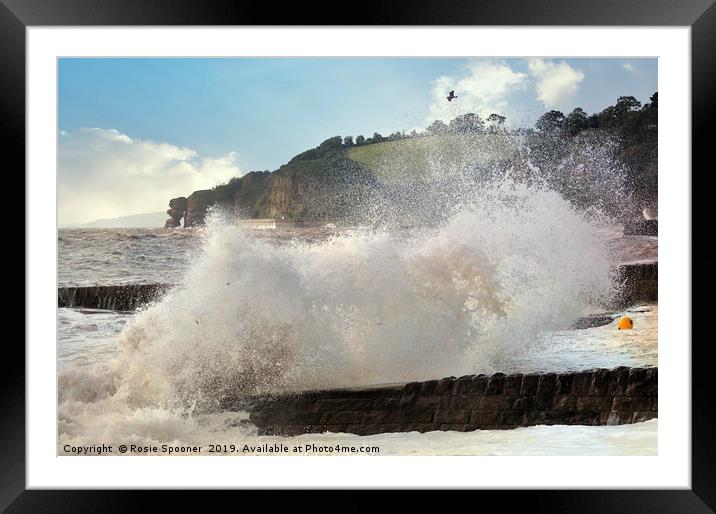 Stormy Seas at Dawlish in South Devon Framed Mounted Print by Rosie Spooner