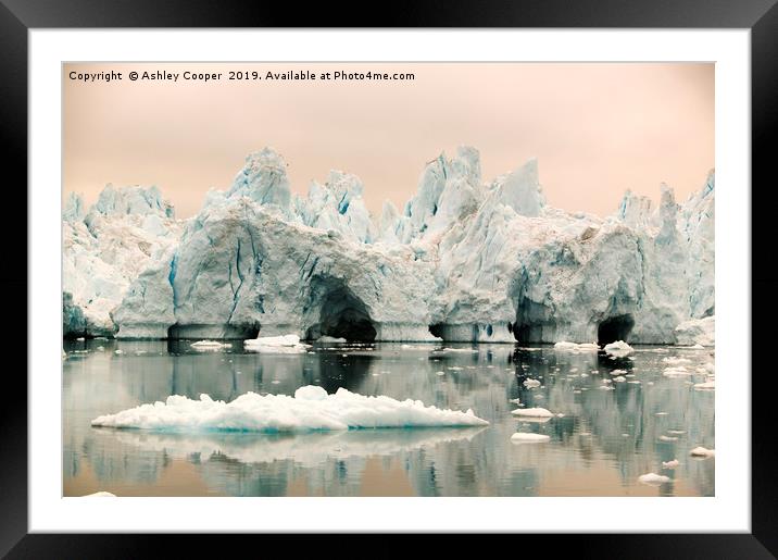 Ice cave. Framed Mounted Print by Ashley Cooper