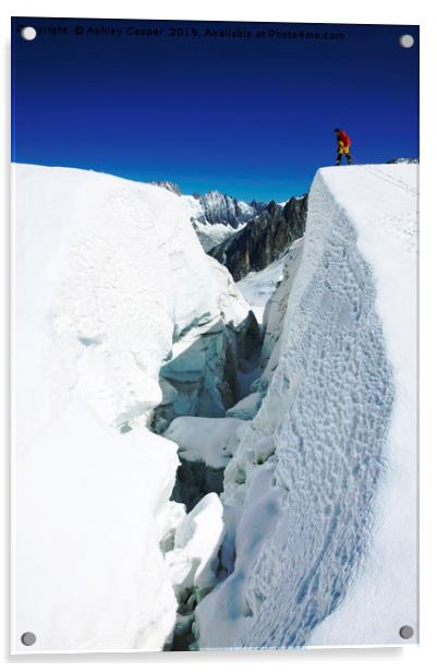 Crevasse climber. Acrylic by Ashley Cooper