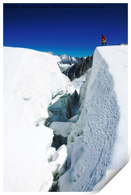 Crevasse climber. Print by Ashley Cooper