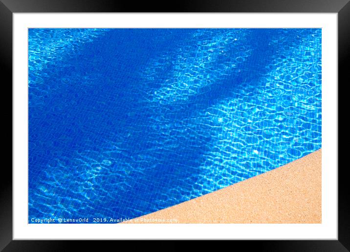 Summer feeling - ripples on an outdoor pool Framed Mounted Print by Lensw0rld 