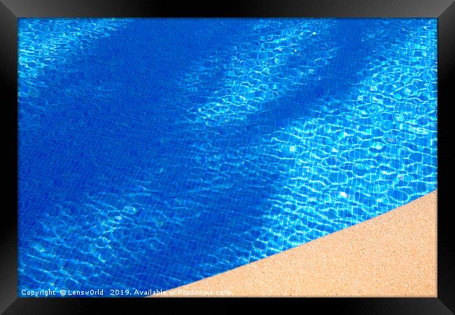 Summer feeling - ripples on an outdoor pool Framed Print by Lensw0rld 