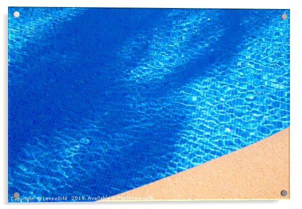 Summer feeling - ripples on an outdoor pool Acrylic by Lensw0rld 