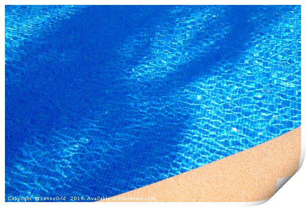 Summer feeling - ripples on an outdoor pool Print by Lensw0rld 