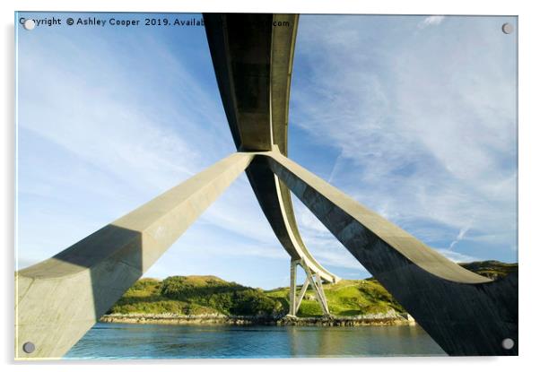 Kylesku Bridge. Acrylic by Ashley Cooper