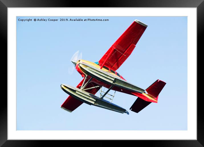 Float plane red. Framed Mounted Print by Ashley Cooper