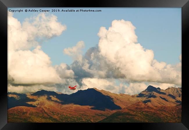 Float plane mountains. Framed Print by Ashley Cooper