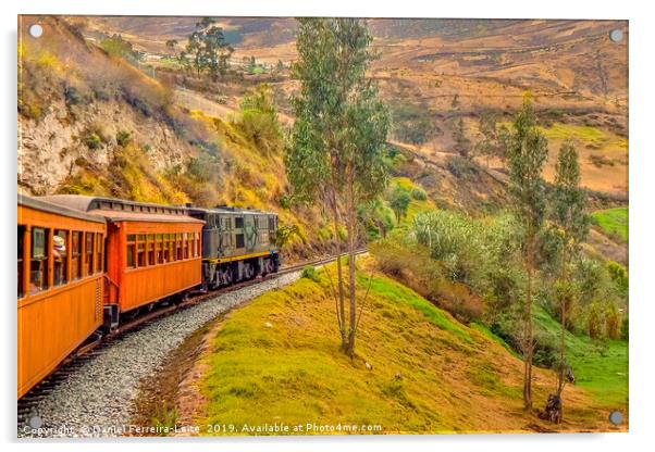 Nariz del Diablo Train Trip Alausi Ecuador Acrylic by Daniel Ferreira-Leite