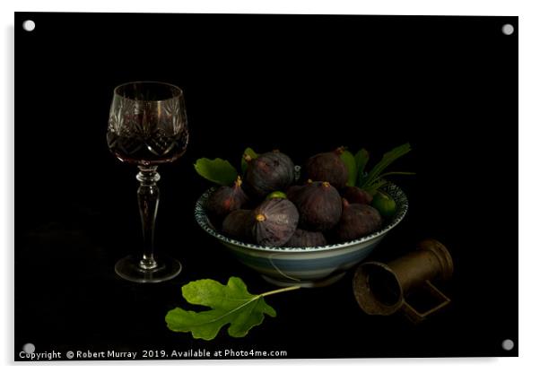  Still Life with Figs. Acrylic by Robert Murray