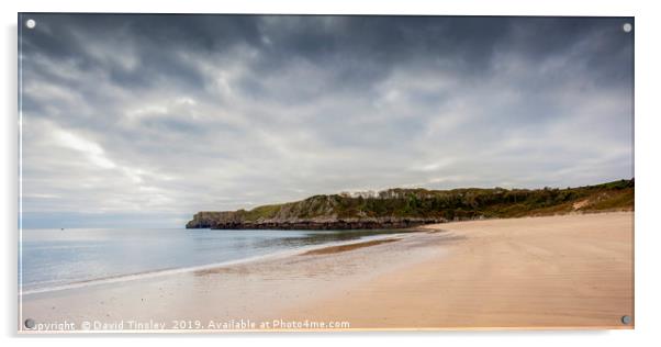 Barafundle Bay Panorama  Acrylic by David Tinsley