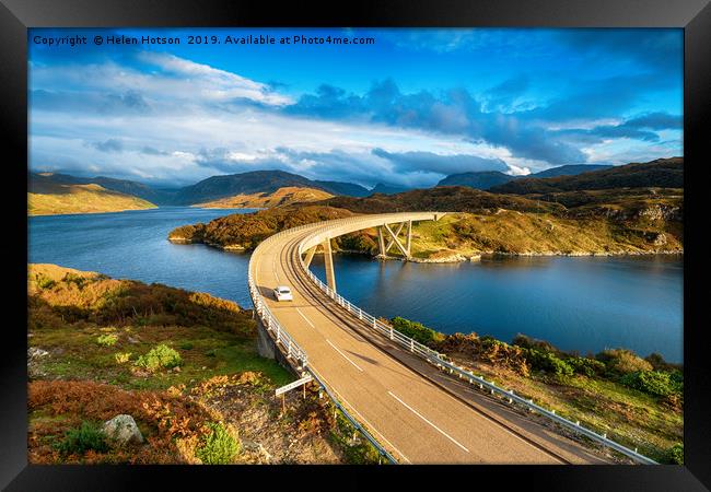 The Kylesku Bridge in Scotland Framed Print by Helen Hotson