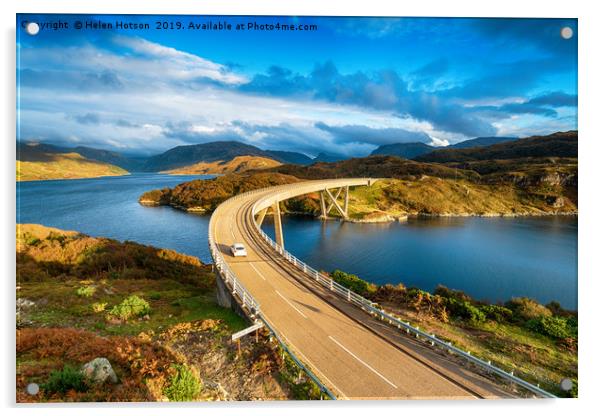 The Kylesku Bridge in Scotland Acrylic by Helen Hotson