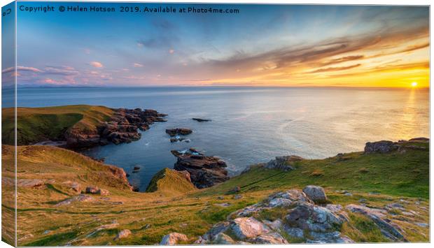 Beautiful sunset from Stoer Head near Lochinver in Canvas Print by Helen Hotson