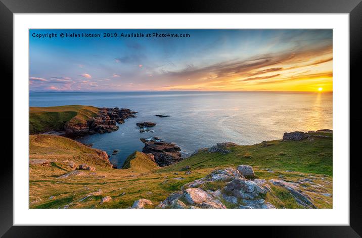 Beautiful sunset from Stoer Head near Lochinver in Framed Mounted Print by Helen Hotson
