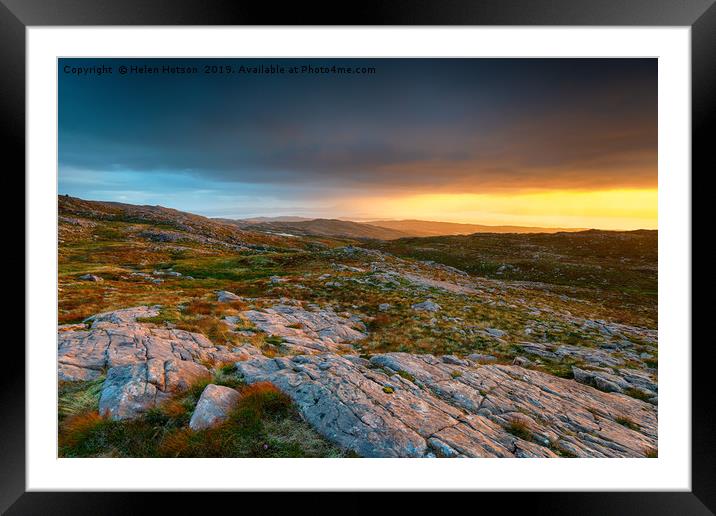 The View fom the Bealach na Ba in Scotland Framed Mounted Print by Helen Hotson