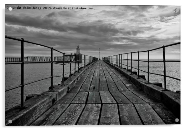 At the end of the Old Wooden Pier Acrylic by Jim Jones