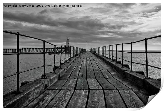 At the end of the Old Wooden Pier Print by Jim Jones