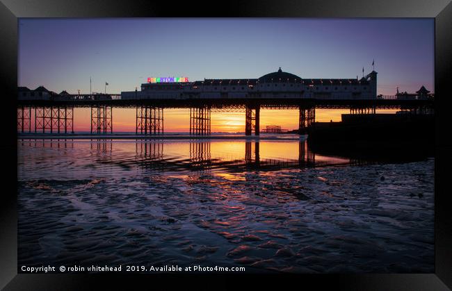Two Brighton Piers Framed Print by robin whitehead