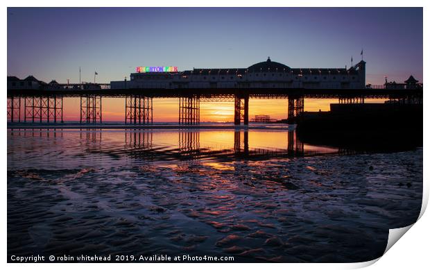 Two Brighton Piers Print by robin whitehead