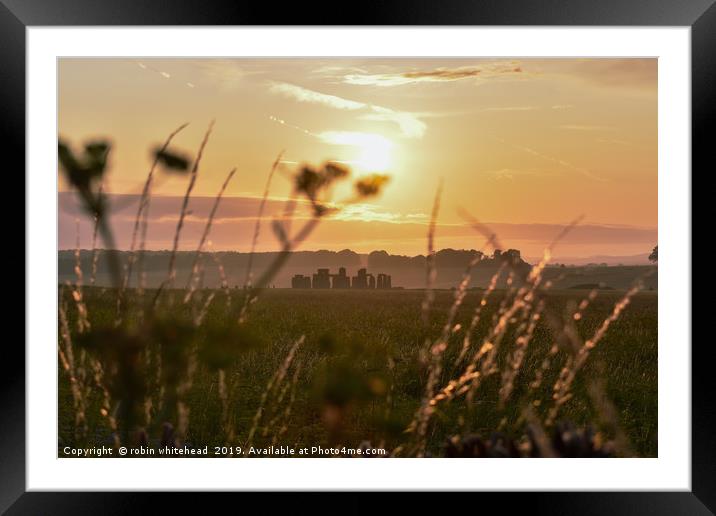 Dawn at Stonehenge Framed Mounted Print by robin whitehead