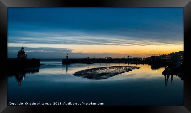 Ramsgate Harbour at Sunset Framed Print by robin whitehead