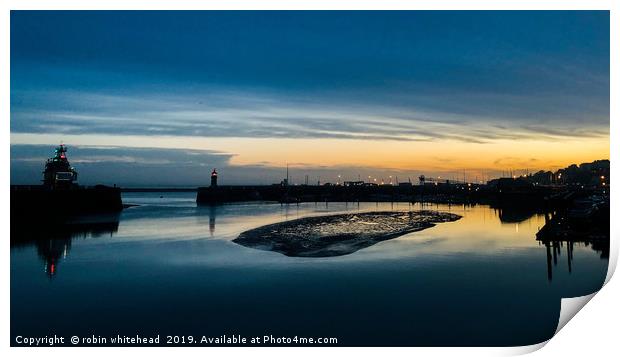 Ramsgate Harbour at Sunset Print by robin whitehead