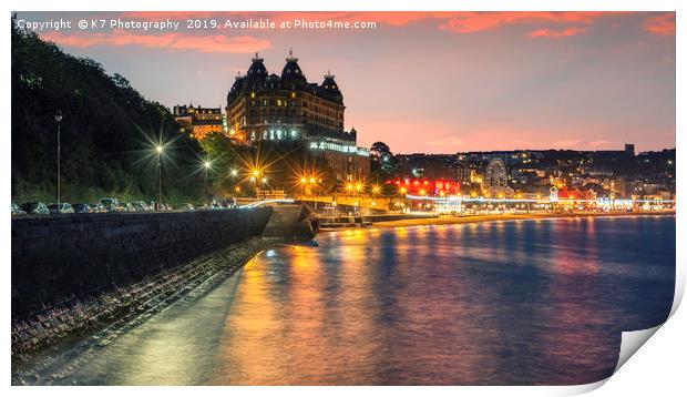 High Tide at South Bay, Scarborough Print by K7 Photography