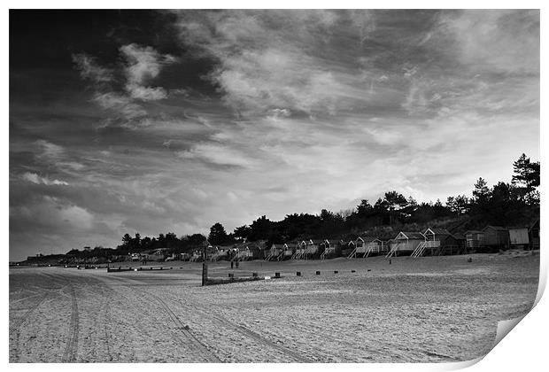 Clouds over the Huts Two Mono Print by Paul Macro