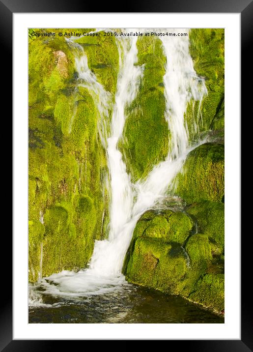 Stanah Gill falls. Framed Mounted Print by Ashley Cooper