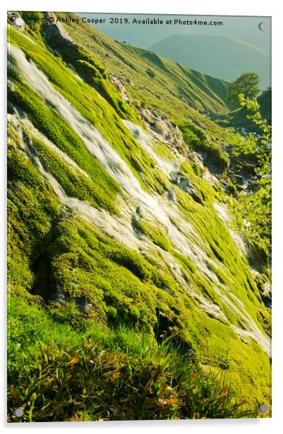 Green cascade. Acrylic by Ashley Cooper
