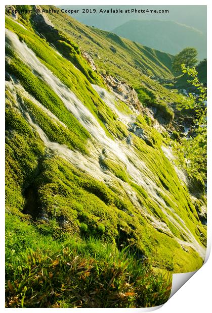 Green cascade. Print by Ashley Cooper