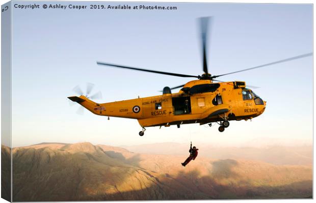 Sea King rescue. Canvas Print by Ashley Cooper