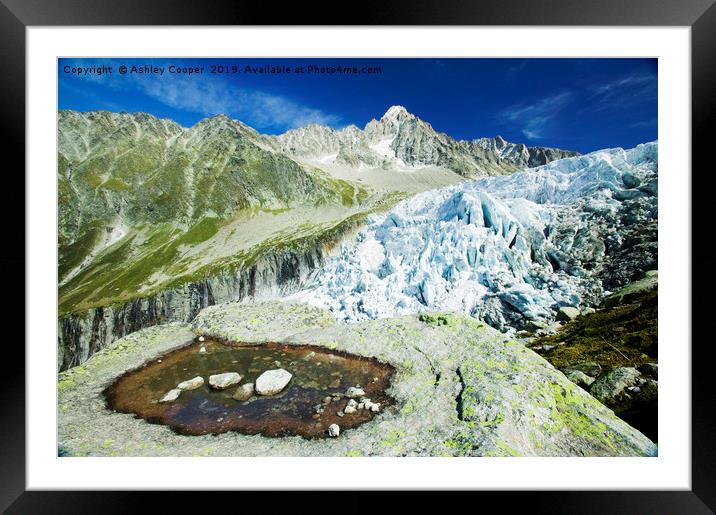 Argentiere Glacier. Framed Mounted Print by Ashley Cooper