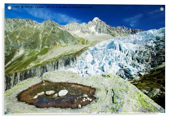 Argentiere Glacier. Acrylic by Ashley Cooper