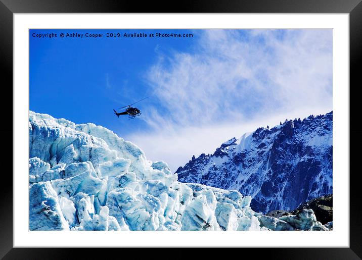 Glacier flight. Framed Mounted Print by Ashley Cooper