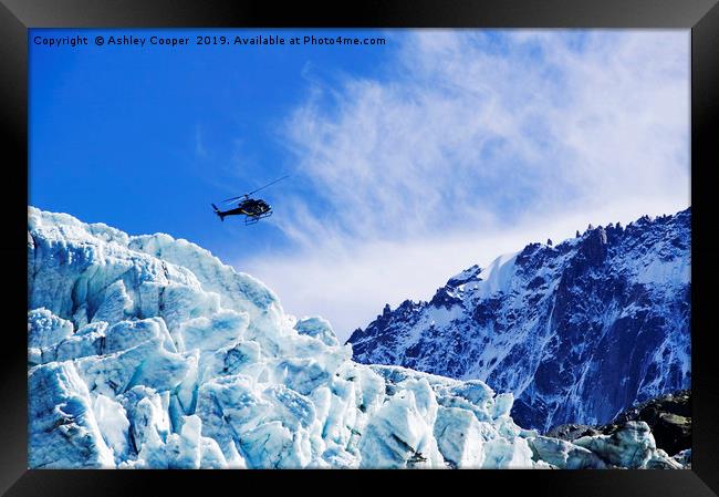 Glacier flight. Framed Print by Ashley Cooper