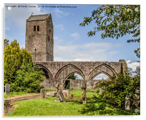 Church ruins, Muthill Acrylic by Derek Corner