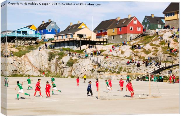 Greenland football. Canvas Print by Ashley Cooper