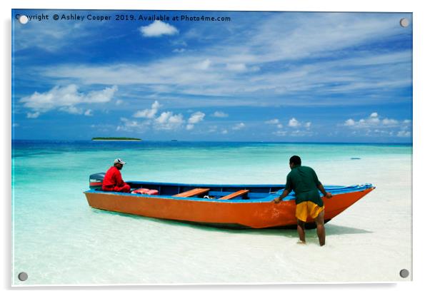 Funafuti atol. Acrylic by Ashley Cooper