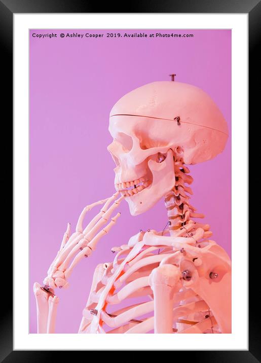 skeleton hand Framed Mounted Print by Ashley Cooper