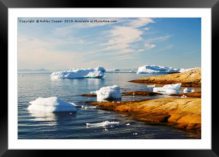 Greenland coast. Framed Mounted Print by Ashley Cooper