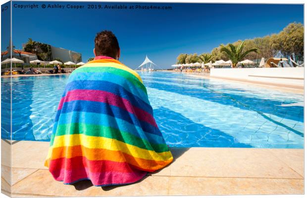 rainbow towel. Canvas Print by Ashley Cooper